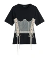Simone Rocha Corset Panel T-shirt In Black