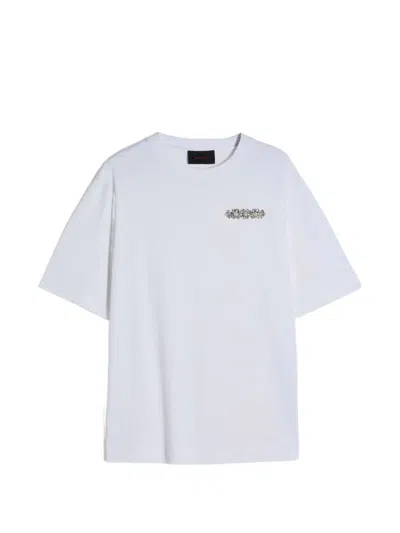 Simone Rocha Boxy Embellished-detail T-shirt In Blue