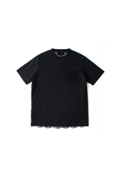 Simone Rocha Sheer Lace T-shirt In Schwarz