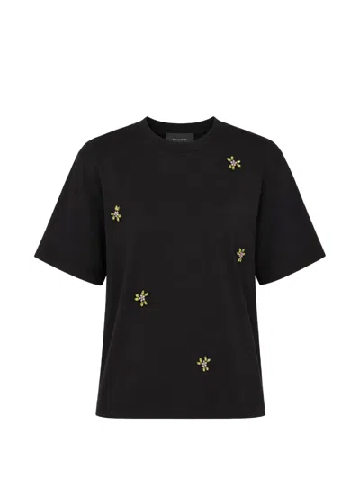 Simone Rocha Boy Embellished Cotton T-shirt In Black