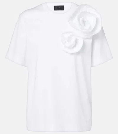 Simone Rocha Boy Floral-appliqué Cotton T-shirt In White