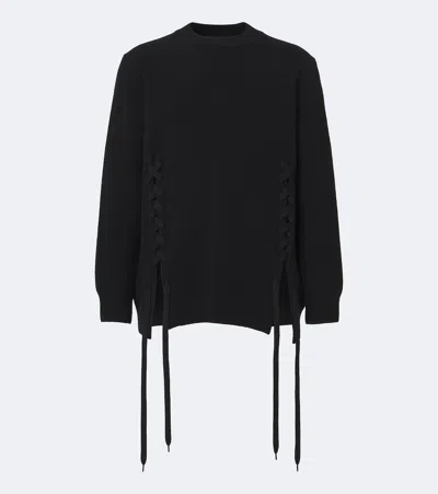 Simone Rocha Braided Wool-blend Sweater In Black