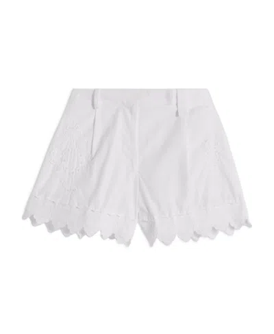 Simone Rocha Broderie-anglaise Cotton Shorts In White