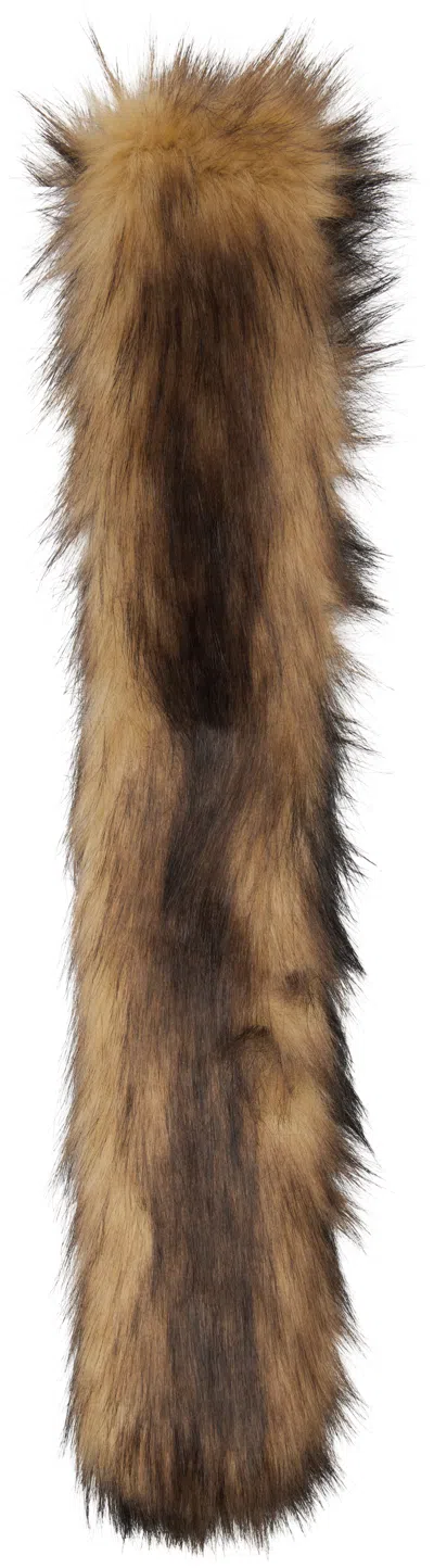 Simone Rocha Brown & Beige Slim Faux Fur Scarf