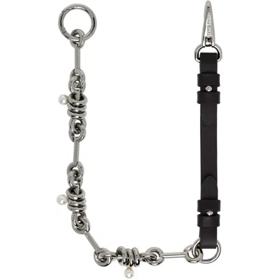 Simone Rocha ブラウン Bridle Stacked Link ウォレットチェーン In Palladium/pearl/choc