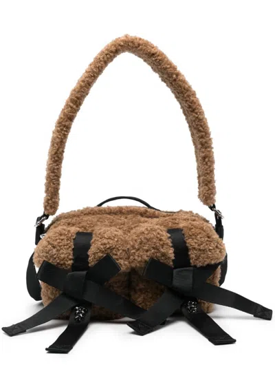 Simone Rocha Brown Classic Bow Cross Body Bag