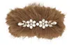 Simone Rocha Brown Furry Crystal Hair Clip In Brown/crystal
