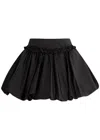 Simone Rocha Bubble Gathered Nylon Mini Skirt In Black
