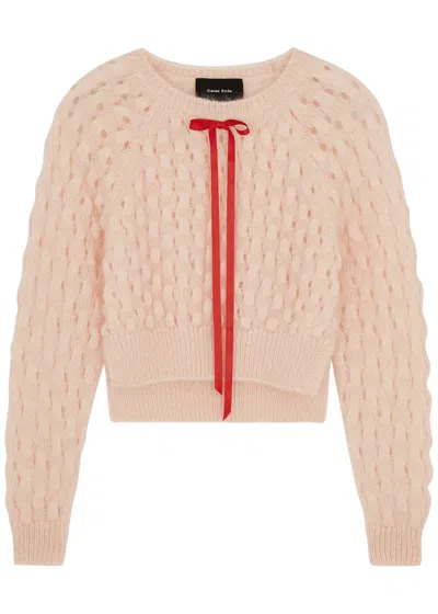 Simone Rocha Bubble-knit Mohair-blend Jumper In Pink