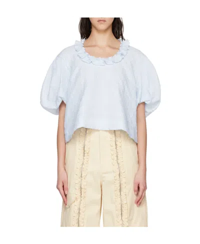 Simone Rocha Blue Puff Sleeve Blouse