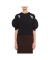 Simone Rocha Bubble Sleeve Knitted Cardigan In Black