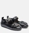 Simone Rocha Buckle Ballerina Leather Ballet Flats In Black