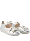 Simone Rocha Buckle Ballerina Grip Leather Ballet Flats In Gray