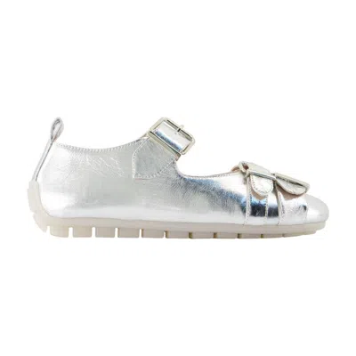 Simone Rocha Buckle Grip Ballerina In Silver