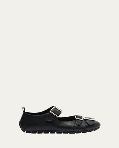 Simone Rocha Buckled Ballerina Flats In Black