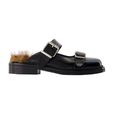 Simone Rocha Buckle-embellished Calf Hair Flat In Multi