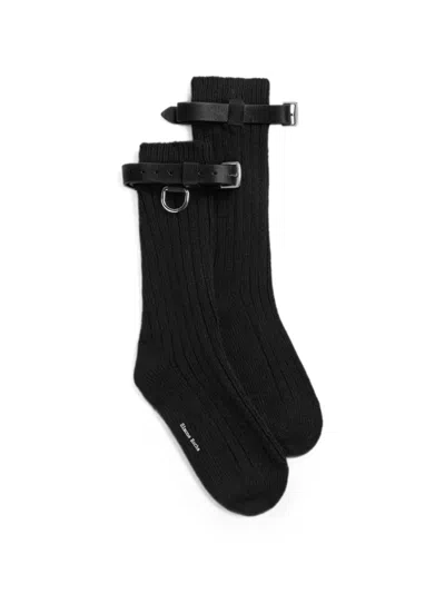 Simone Rocha Buckle-strap Socks In Black