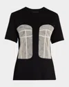 Simone Rocha Bustier Paneled Short-sleeve T-shirt In Black