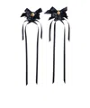 Simone Rocha Butterfly Ribbon Knot Earrings In Black