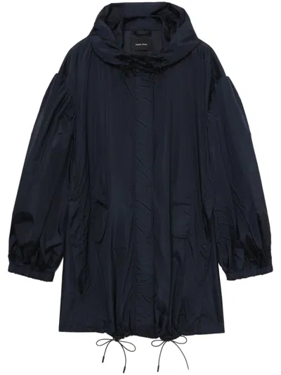 Simone Rocha Button Placket Trapeze Parka In Blue