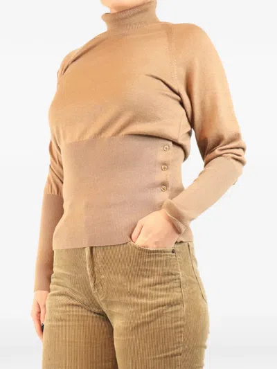 Pre-owned Simone Rocha Button-detail Sweater In Neutrals