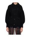 Simone Rocha Black Sculpted Chunky Knit Cardigan In Black
