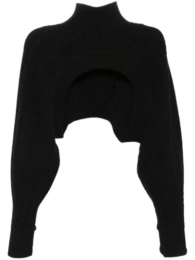 Simone Rocha Cable Knitted Jumper In 黑色
