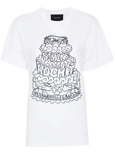 Simone Rocha Cake-print Cotton T-shirt In White