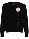 Simone Rocha Carnation-jacquard Cardigan In Schwarz