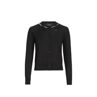 Simone Rocha Cardigan En Laine Et Soie In Black
