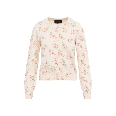 Simone Rocha Mini Shrunken Tiny Flower Cardigan In Multi