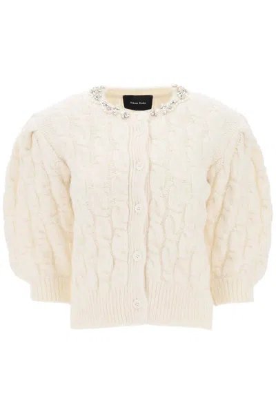 Simone Rocha Cardigan With Appliques In White