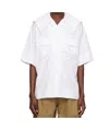 Simone Rocha Cargo Flap Pocket Sailor Collar Shirt In White