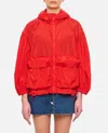 Simone Rocha Red Cargo Pocket Puff Sleeve Drawstring Jacket In Red