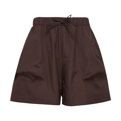 Simone Rocha Cargo Pocket Drawstring Shorts In Brown