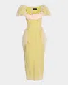 Simone Rocha Layered Balconette Midi Dress In Matcha Nude