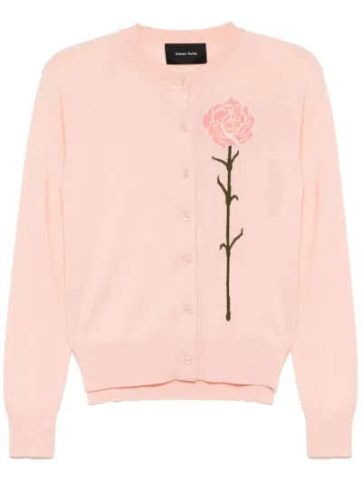 Simone Rocha Carnation Cardigan In Pink