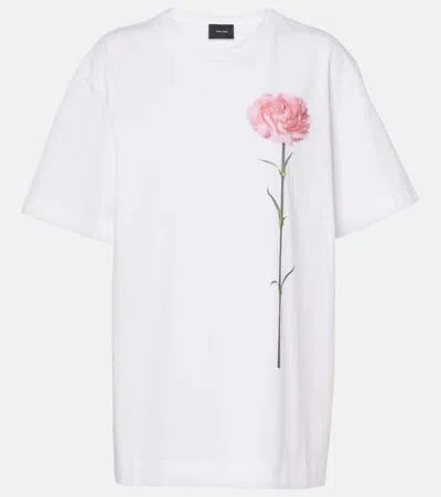 Simone Rocha Carnation Cotton Jersey T-shirt In White
