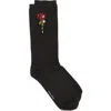 Simone Rocha Carnation Crystal Embellished Socks In Black/red/multi
