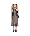 Simone Rocha Black Carnation Dart Midi Dress In Black