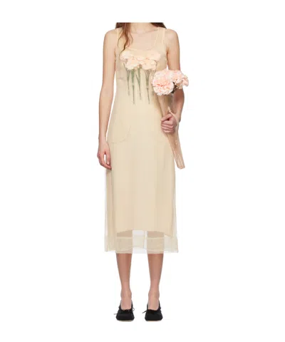 Simone Rocha Carnation Dart Dress In Neutral