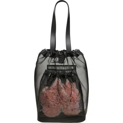 Simone Rocha Carnation Drawstring Tote In Black