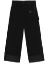 Simone Rocha Carnation-embellished Jeans In Black