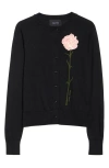 Simone Rocha Carnation-jacquard Cardigan In Black