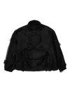 Simone Rocha Carnation Organza Cagoule Jacket Black In Black