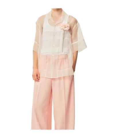 Simone Rocha Carnation Pocket Boxy Shirt In Ivory