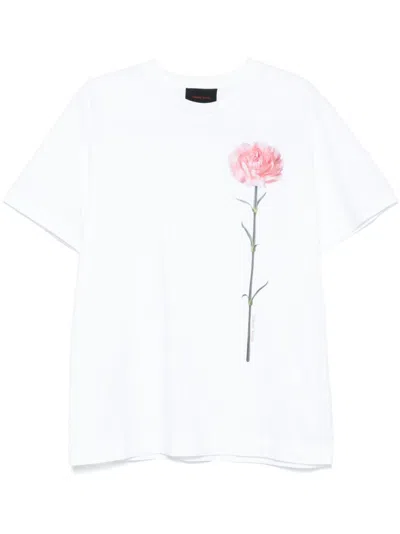 Simone Rocha Carnation-print Short-sleeve T-shirt In White