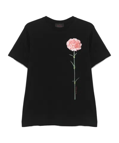 Simone Rocha Carnation-print T-shirt In Black