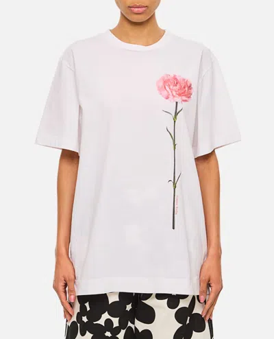 Simone Rocha Carnation Print T-shirt In White