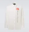 Simone Rocha Carnation Print Easy Cotton Voile Button-up Shirt In Weiss